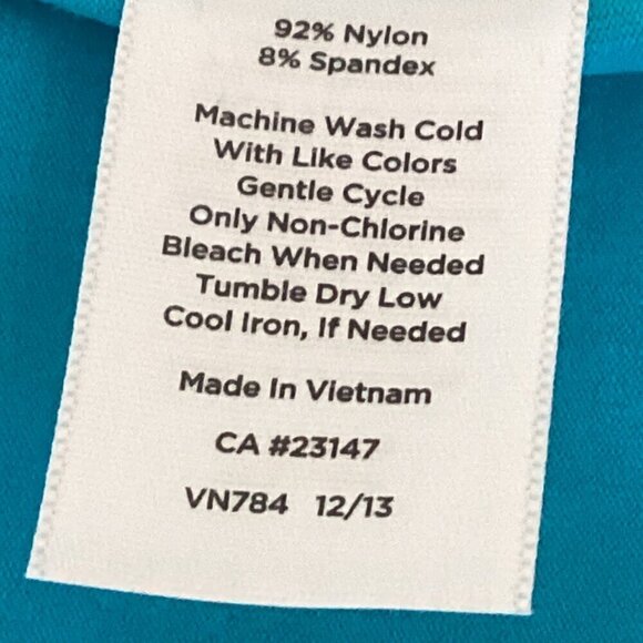 Talbots Turquoise Sleeveless Faux Wrap Dress Sz 8 #298K - Picture 8 of 8